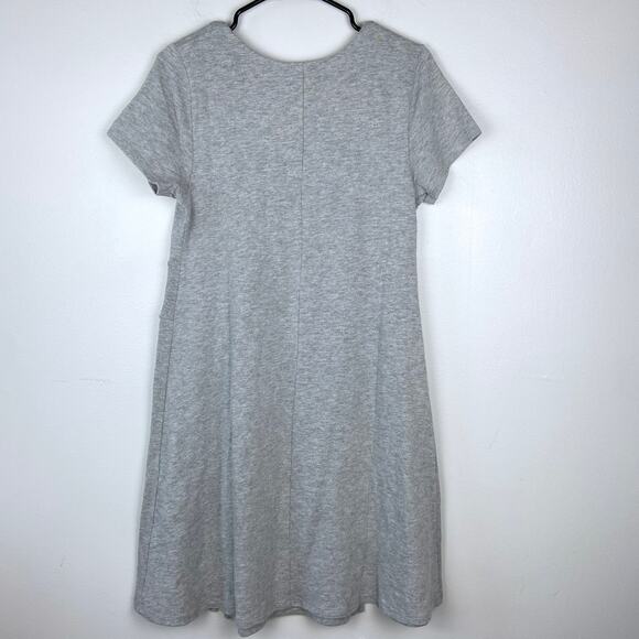 Soft Surroundings Gray Dress Short Sleeve Flare Skirt Cotton Size Medium Petite - Picture 9 of 12